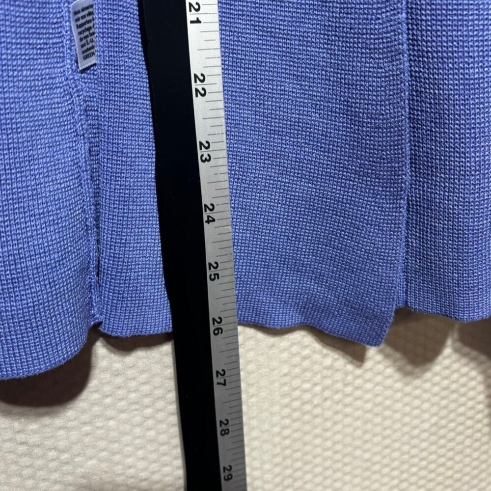 Eileen Fisher Silk Cotton Blend Lavender Open Front Cardigan Sweater Size M - Picture 7 of 9